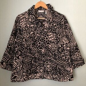 Drapers & Damons Black and Khaki Patterned Jacket Womens Large